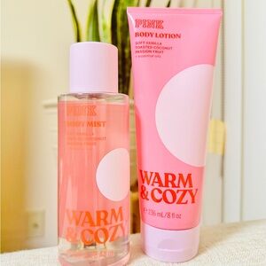 PINK Victoria's Secret Warm & Cozy Body Mist and Lotion - Pink